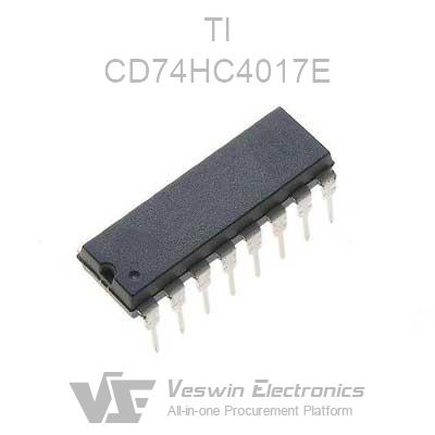 DIP-16 CMOS Pack of 5 TEXAS INSTRUMENTS CD74HC4017E IC DECADE COUNTER/DIVIDER